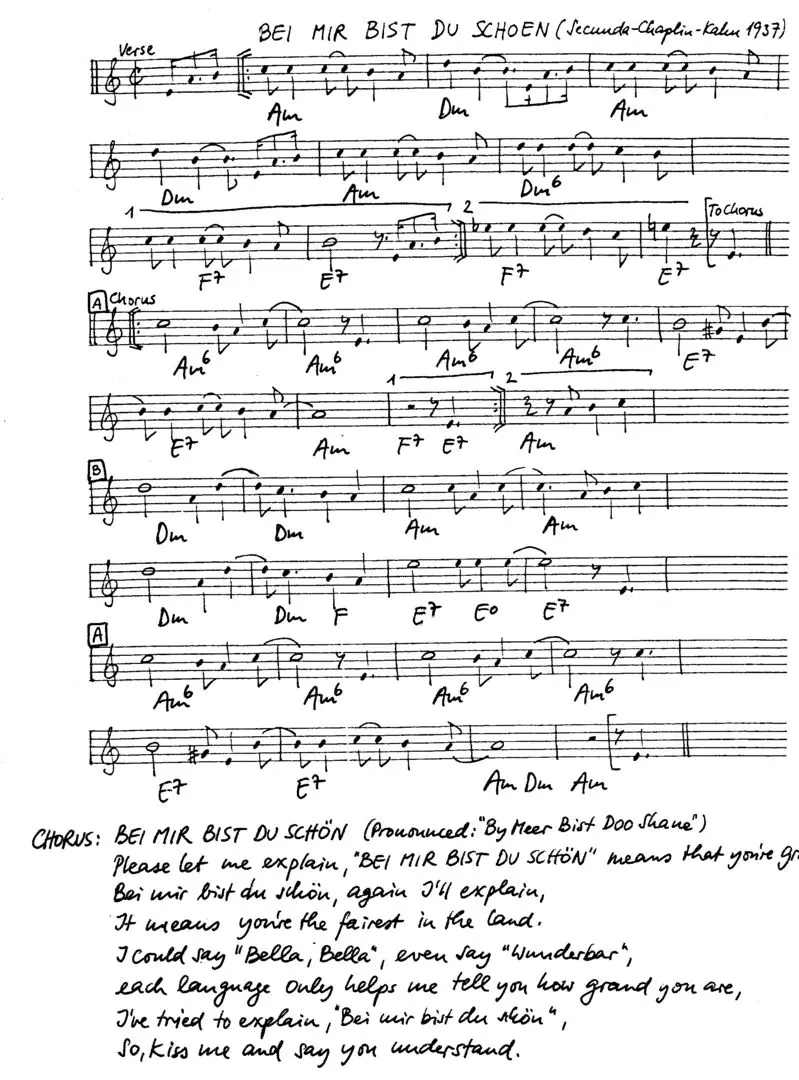 bei mir bist du schoen partition gratuite - Offerte par The Jungle Jazz Band